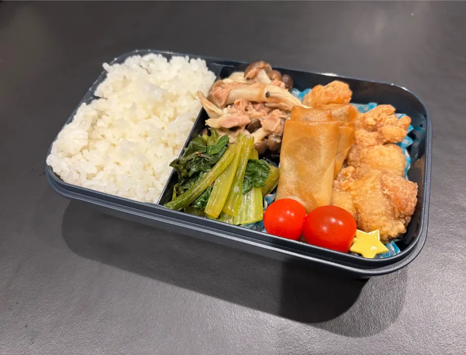 11/28 旦那弁当⁂唐揚げ&春巻弁当|ゆさん