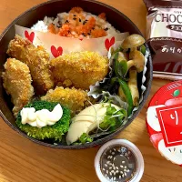 ヒレカツ　味玉　🫑🍄塩昆布炒め　🥦| JKお弁当さん