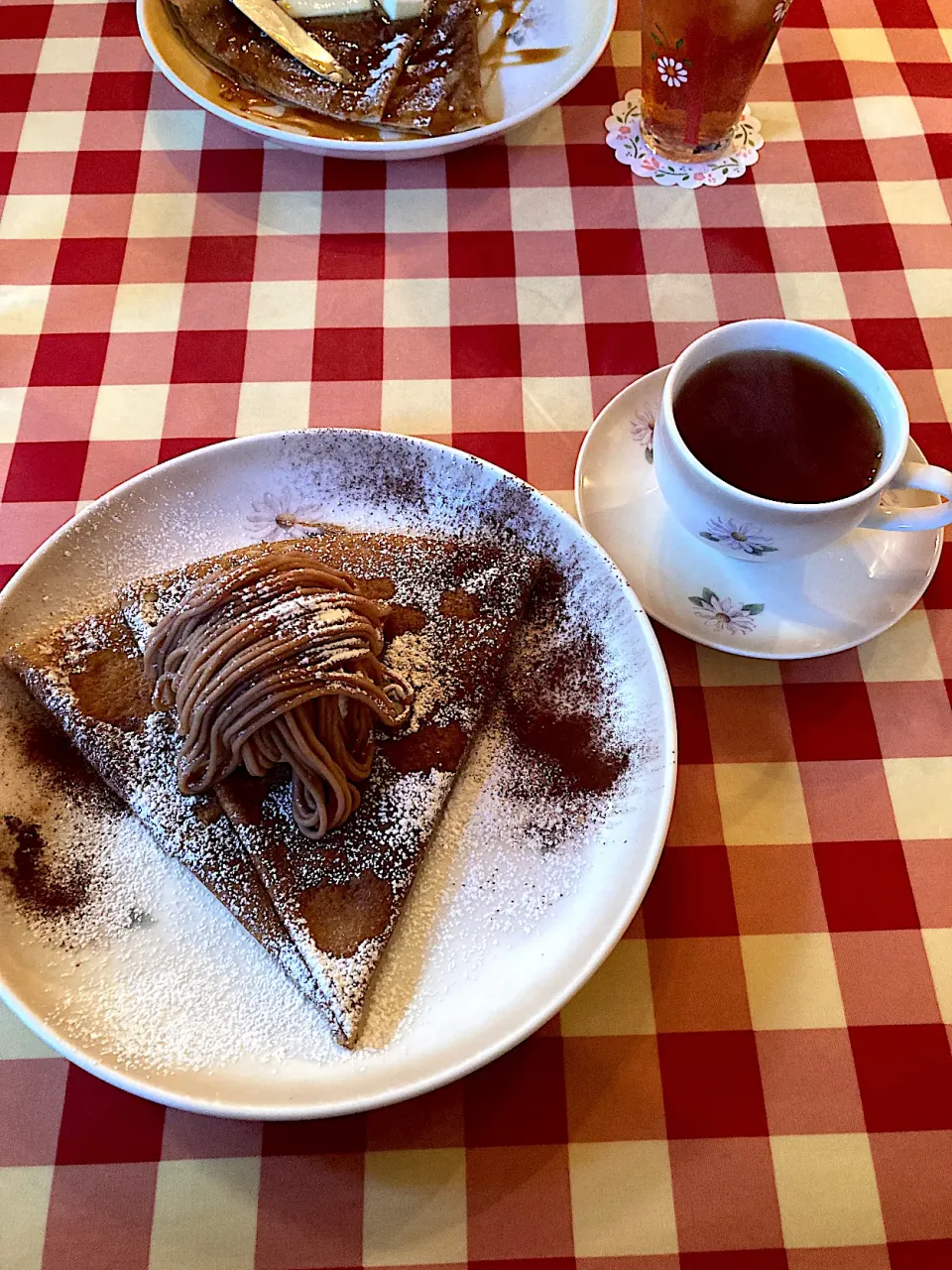 ぼくのモンブラン（アイスクリーム付き）のクレープ（実況中継終了）|なびさん