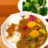 大根カレー　ブロッコリーチーズ焼き|とゆあさん