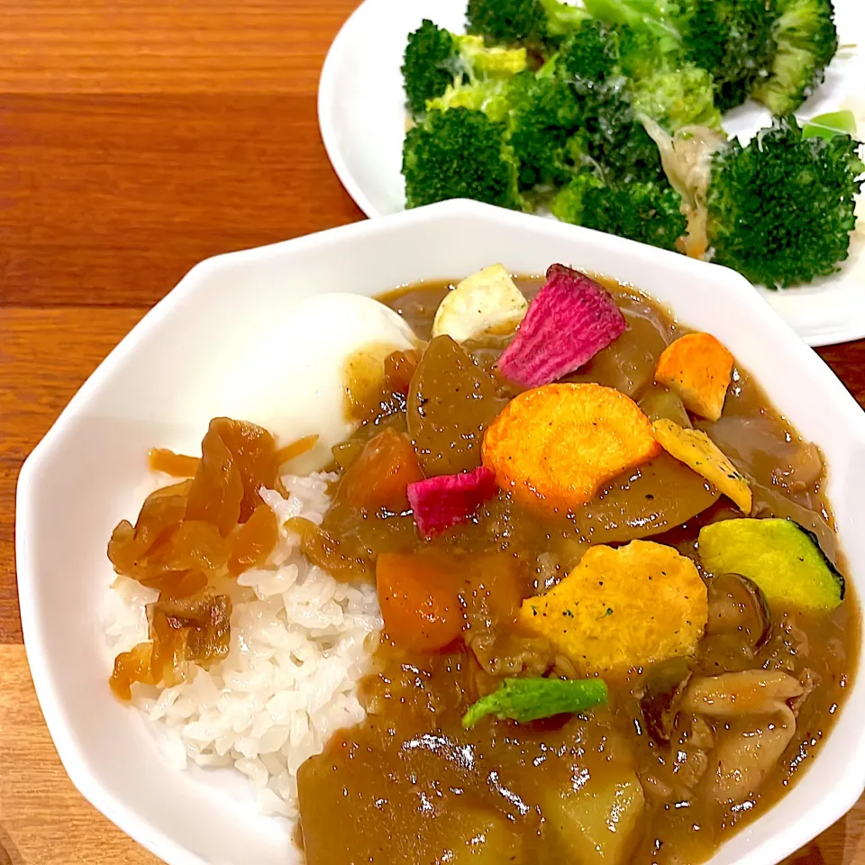 大根カレー　ブロッコリーチーズ焼き|とゆあさん
