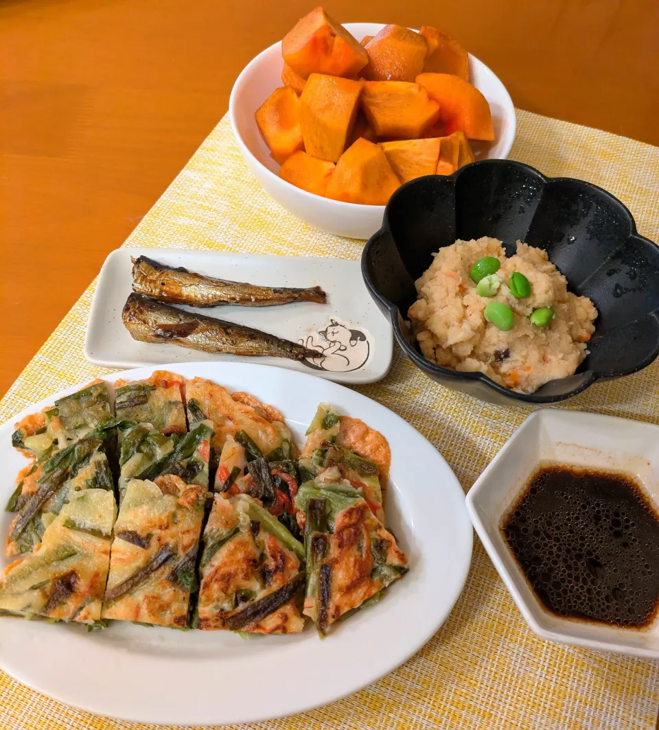 ☆チヂミ　☆いわし甘露煮　☆おから煮　☆柿|chikakoさん