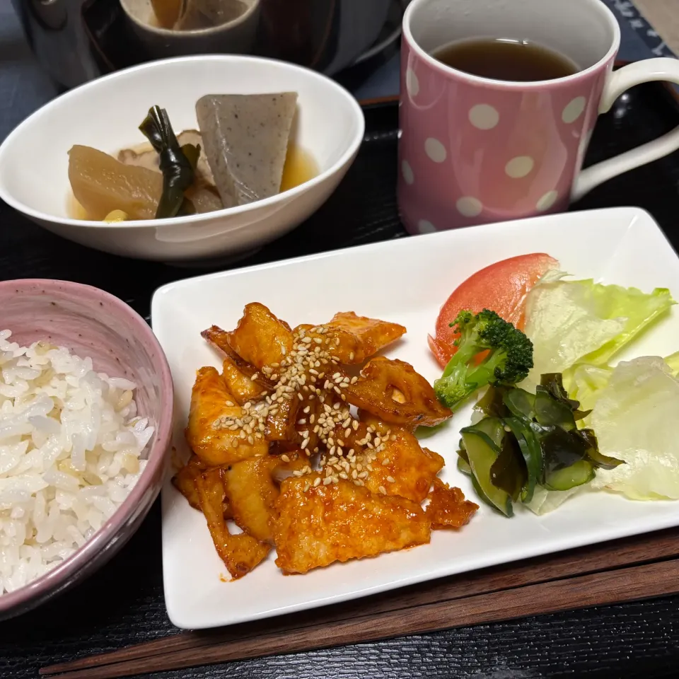 ヤンニョムれんこんチキン|いのっちさん