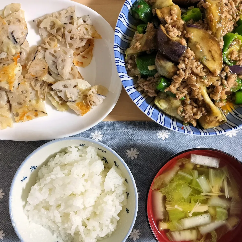 🌛*゜麻婆茄子 / レンコンチーズガレット / 中華スープ|Ayakaさん