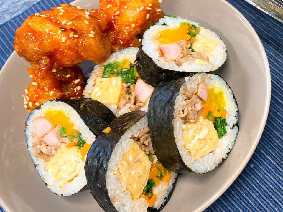 キンパ＆ヤンニョムチキン|おはなさん