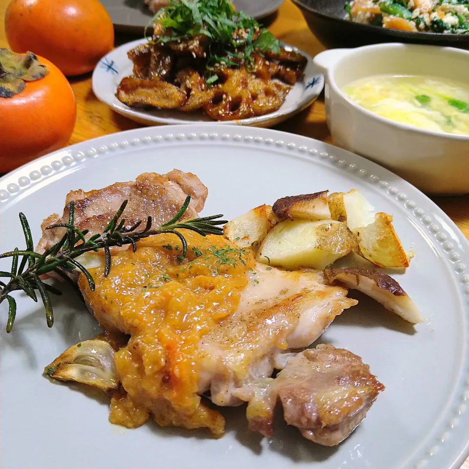 チキンソテー♡柿のマスタードソース|とまと🍅さん