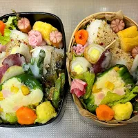 #毎日のお弁当記録。ハンペンピーマン詰め、さつまいも天ぷらなど。|じゅんちゃんさん