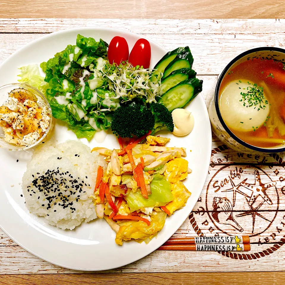 🐔夜【サラダチキンで野菜炒め】🐔|Laniさん