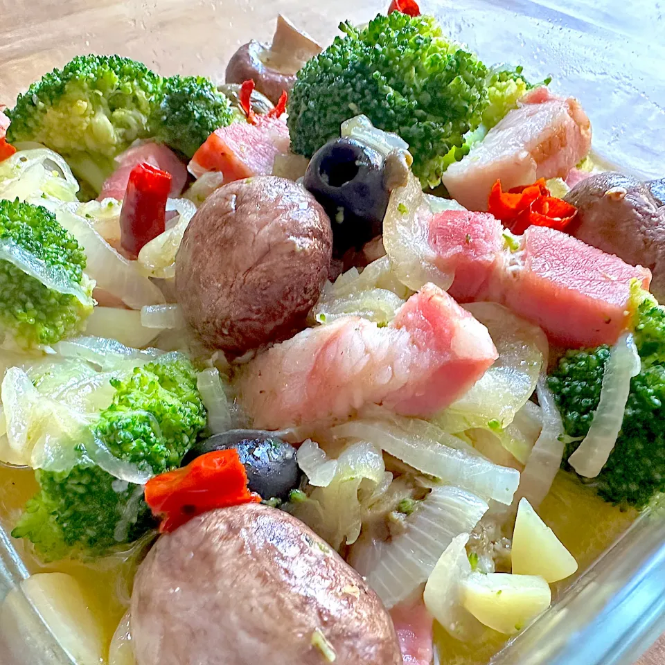 ゴロゴロアヒージョ|くまちゃんさん