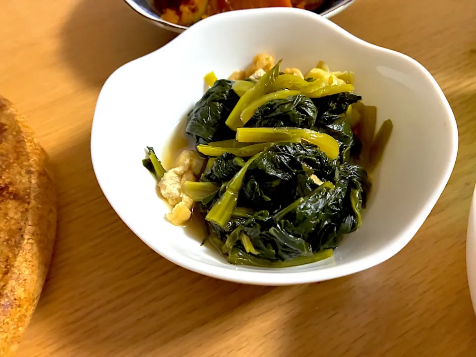 油揚げと小松菜のだし煮|くろーぶやんさん