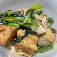 厚揚げエノキ、小松菜を炊いたの|kazzz3さん