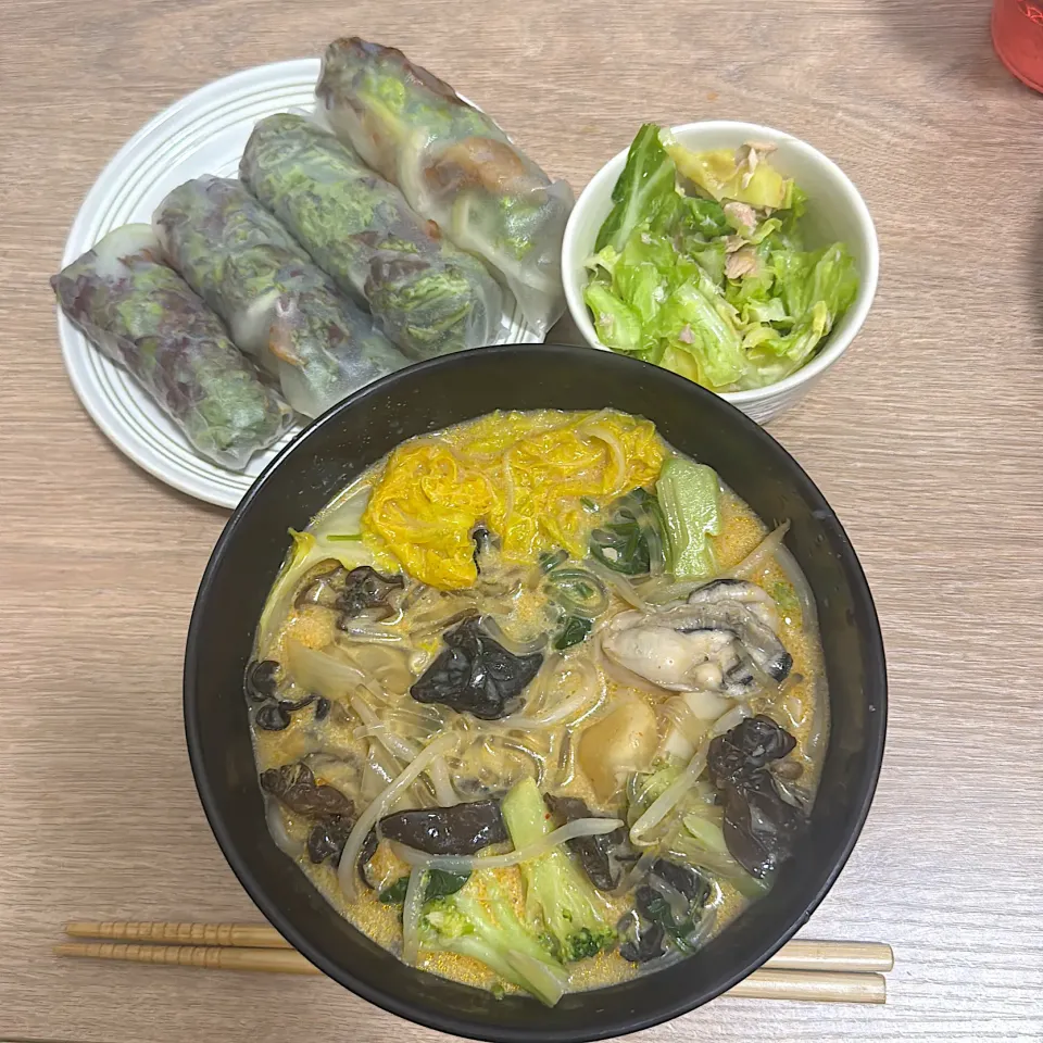 麻辣湯と生春巻き|りなちさん