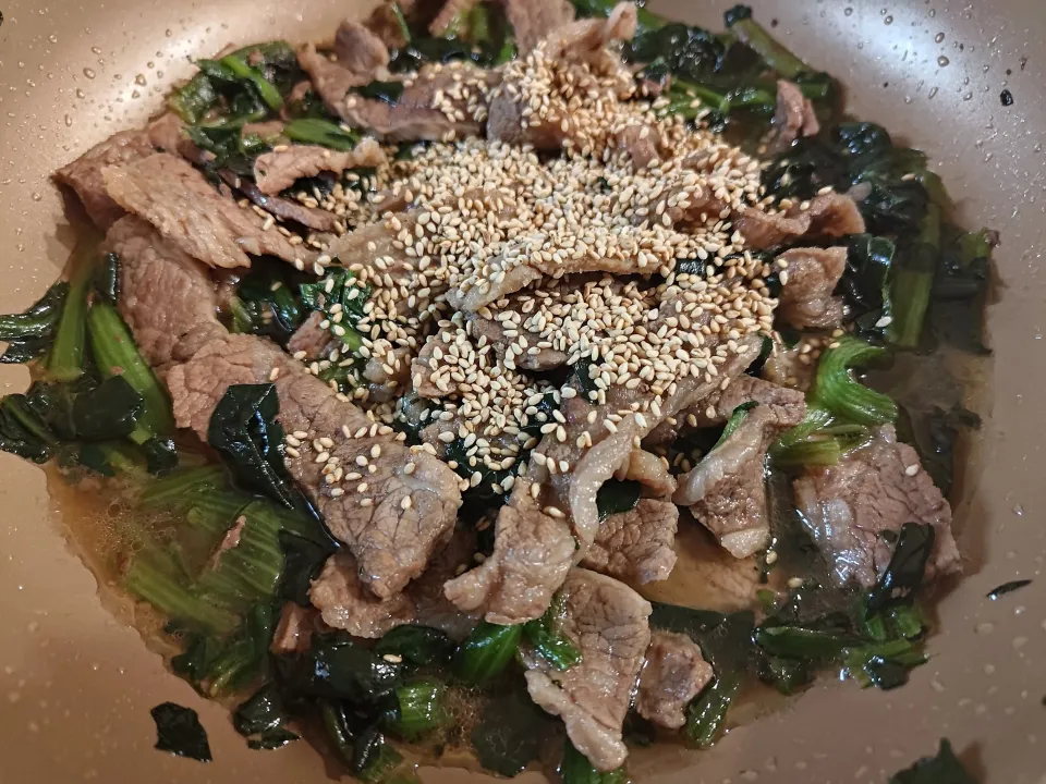 ☆牛肉とほうれん草の甘辛炒め|ひつじ先輩さん