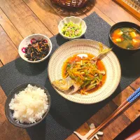 鯵の甘酢漬けと晩のごはん|KEITAさん