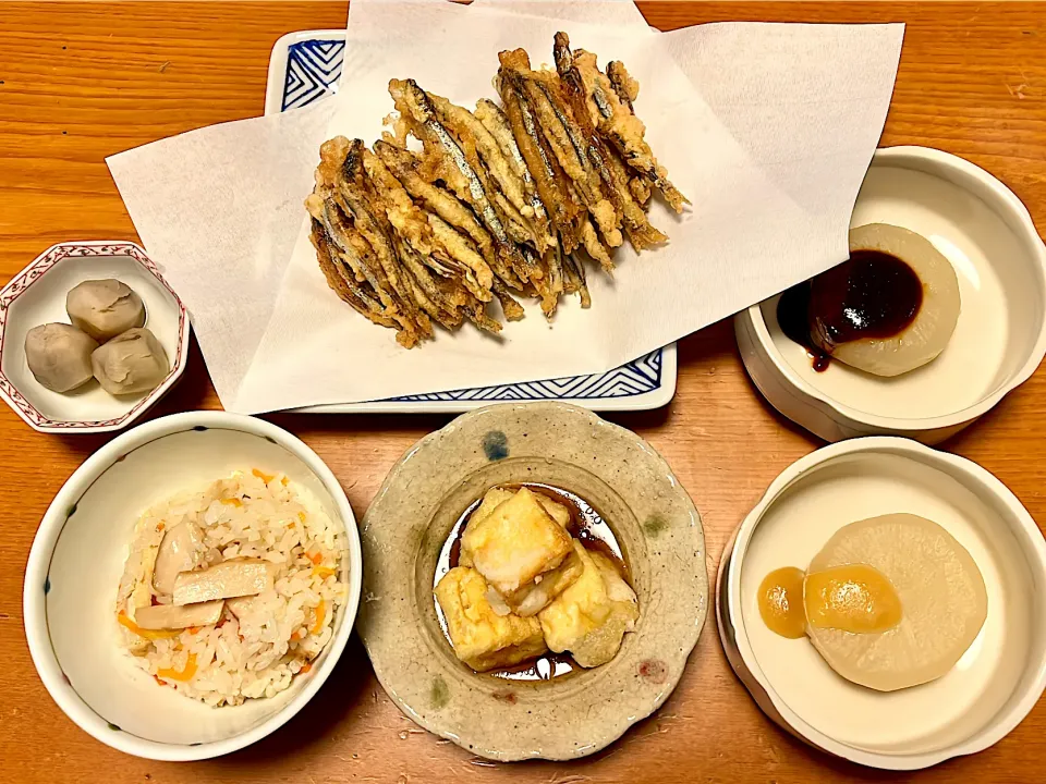 松茸ごはん&きびなご天ぷら|マイさん