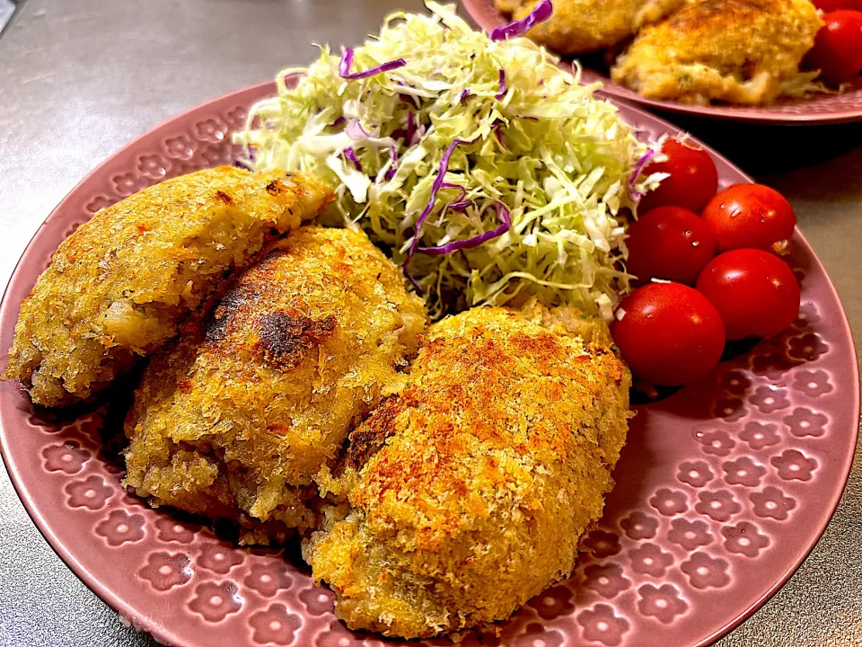 グリル調理で爆発した😂お母さんのコロッケ|Hiropanさん