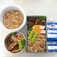 ハンバーグ
焼肉
ハムエッグ
ブロッコリー
枝豆
かしわ飯
エナジーゼリー×2|ayumomさん