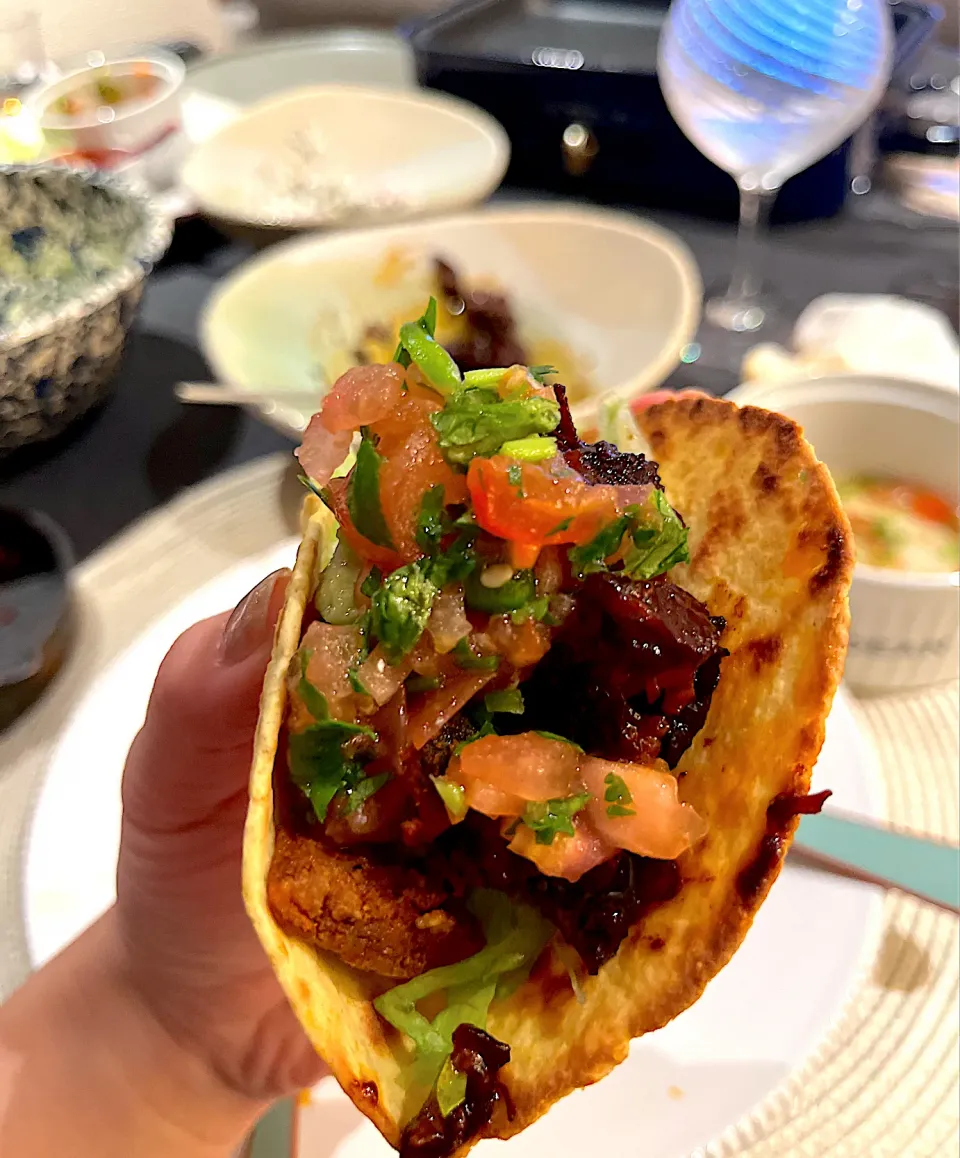 プルドポークのタコス|mmさん