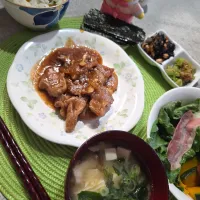 豚ヒレのニンニクタレ焼きランチ|ふーみー✧*｡٩(ˊᗜˋ*)و✧*。さん