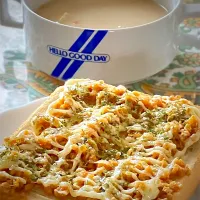 納豆トーストとクラムチャウダー|akopeko ◡̈⋆さん