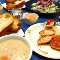 クリームシチューの献立|あゆみ│ハレシピさん