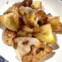 蓮根とさつまいもの甘辛| 花ママちゃんさん