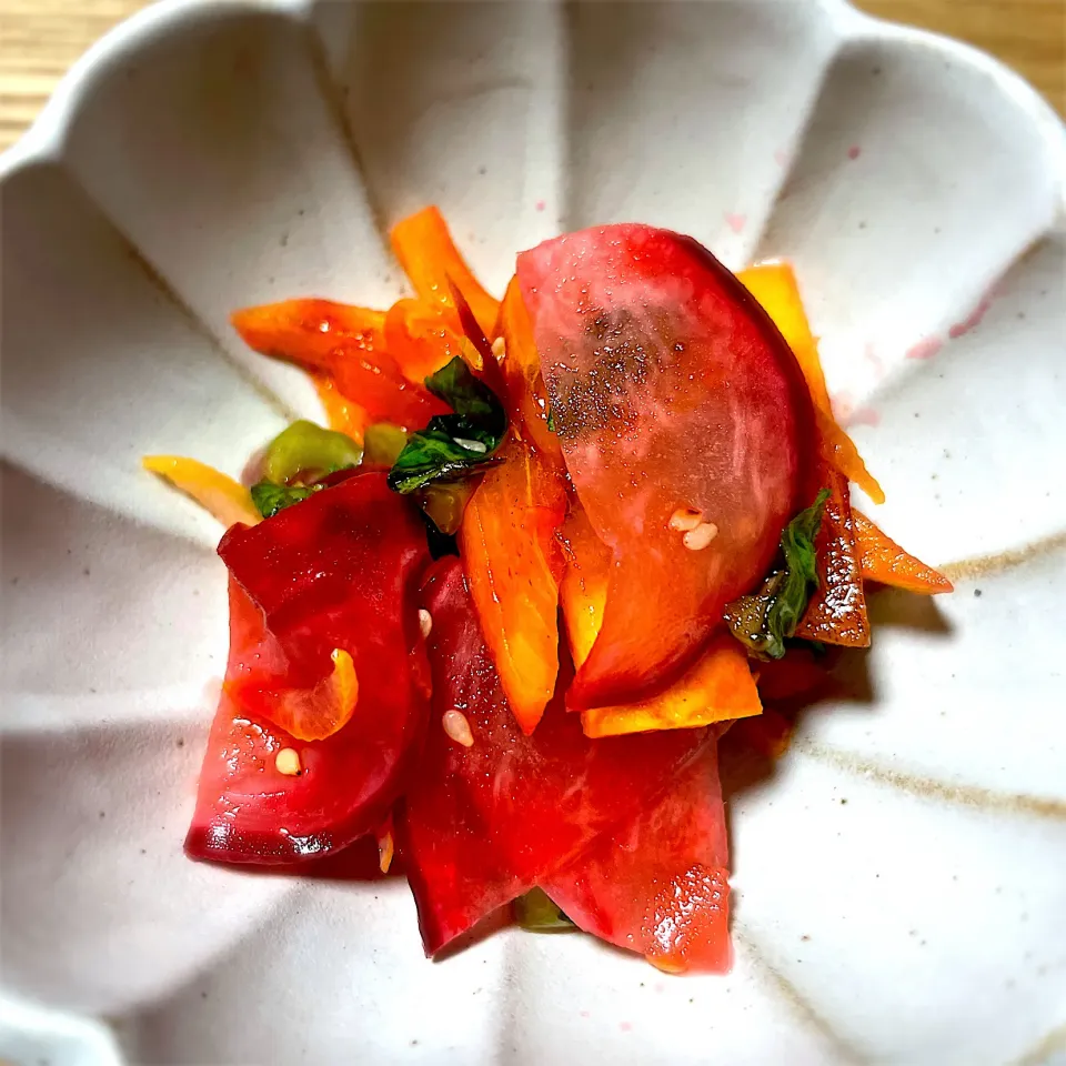 赤蕪と甘柿の酢の物|藤田 まり子さん