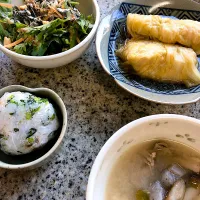 和風ロールキャベツ🥬&春菊のナッツサラダ|ヨウコさん