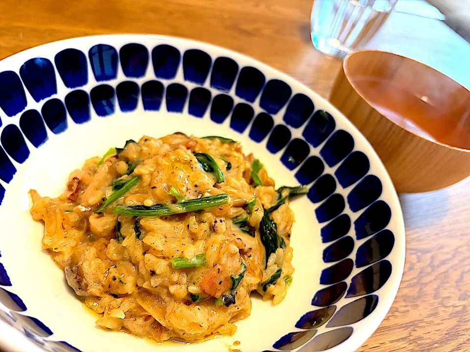 ベーコンきのこの豆乳リゾット|Anyaさん