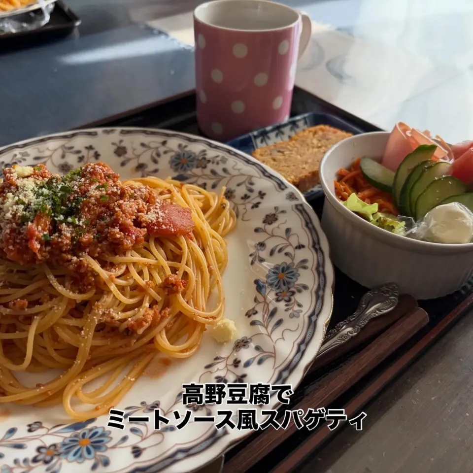 高野豆腐でミートソース風スパゲティ|いのっちさん