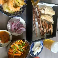 鯖竜田揚げ　鯵刺身　コノシロフライ| みーさん