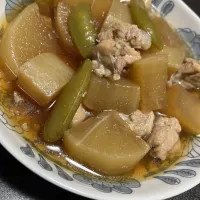 大根と鶏肉とスナップエンドウの煮物|たそさん