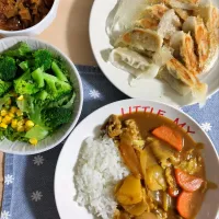🌛*゜カレーライス / 餃子 / サラダ|Ayakaさん