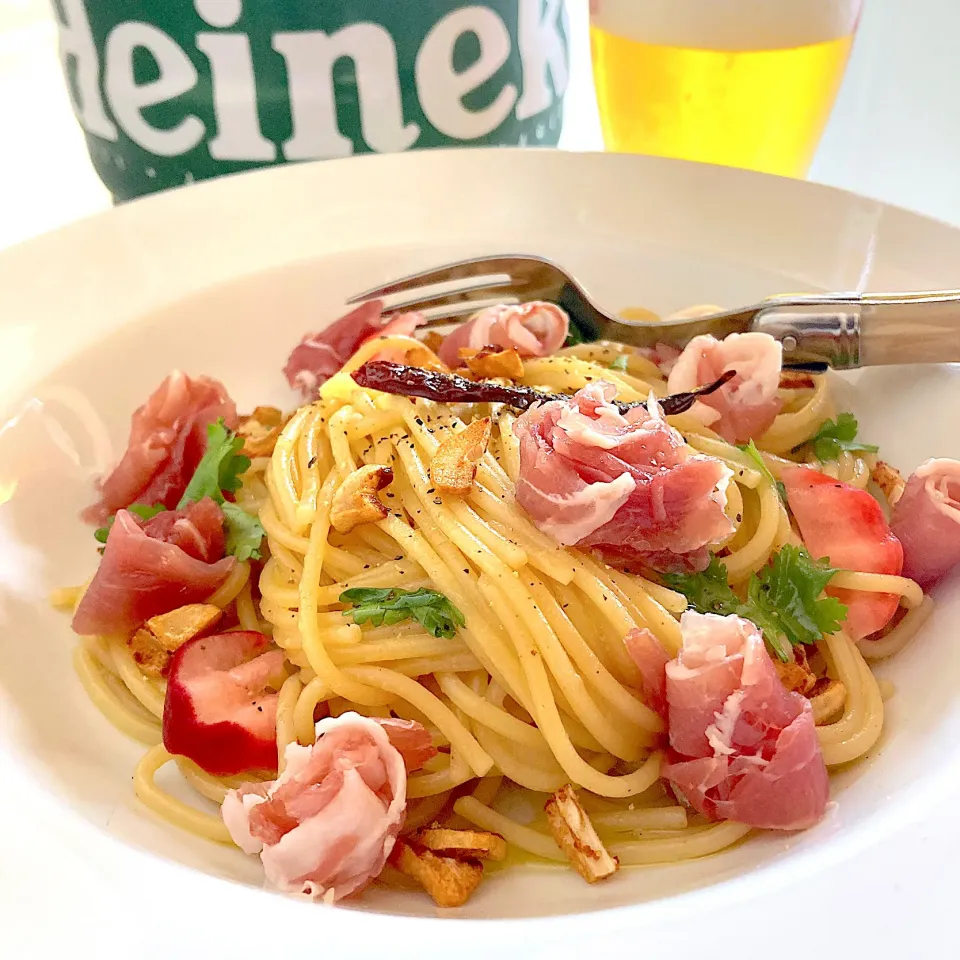 ビールと生ハムスパゲッティ|Kさん