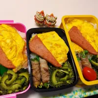 私、娘、夫弁当|みどりさん