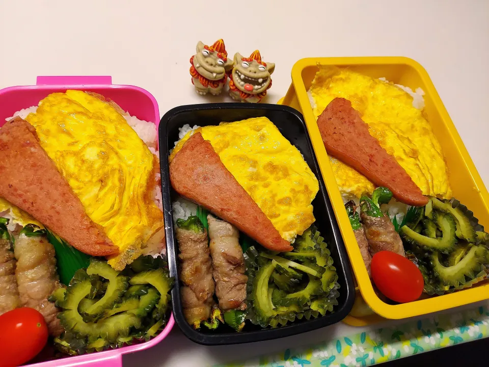 私、娘、夫弁当|みどりさん