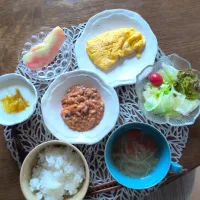 朝ごはん☁！|まめころさん