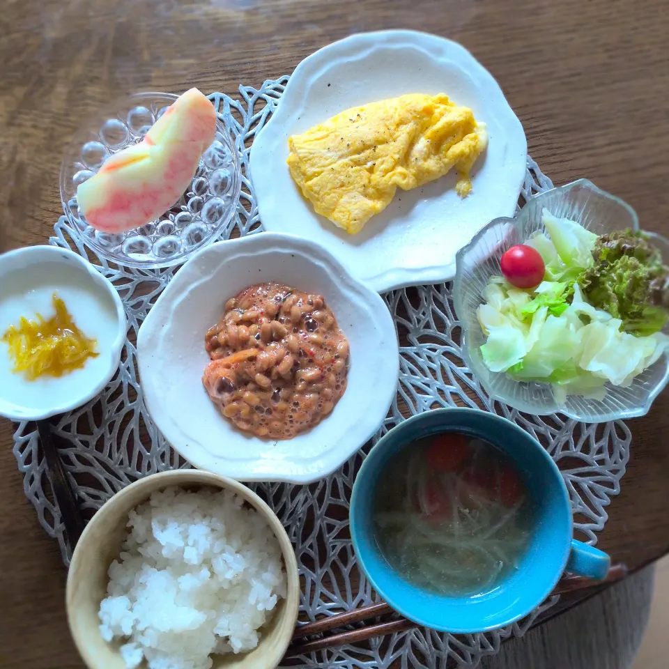 朝ごはん☁！|まめころさん