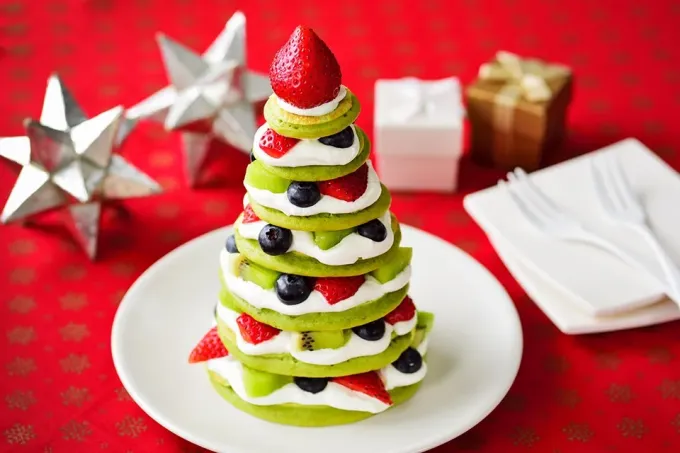 糀甘酒抹茶パンケーキのクリスマスツリー|マルコメ キッチンさん