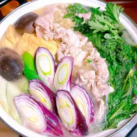 2025/11/30 豚しゃぶ肉と根深葱の白味噌仕立て鍋| Blueberry🫐さん