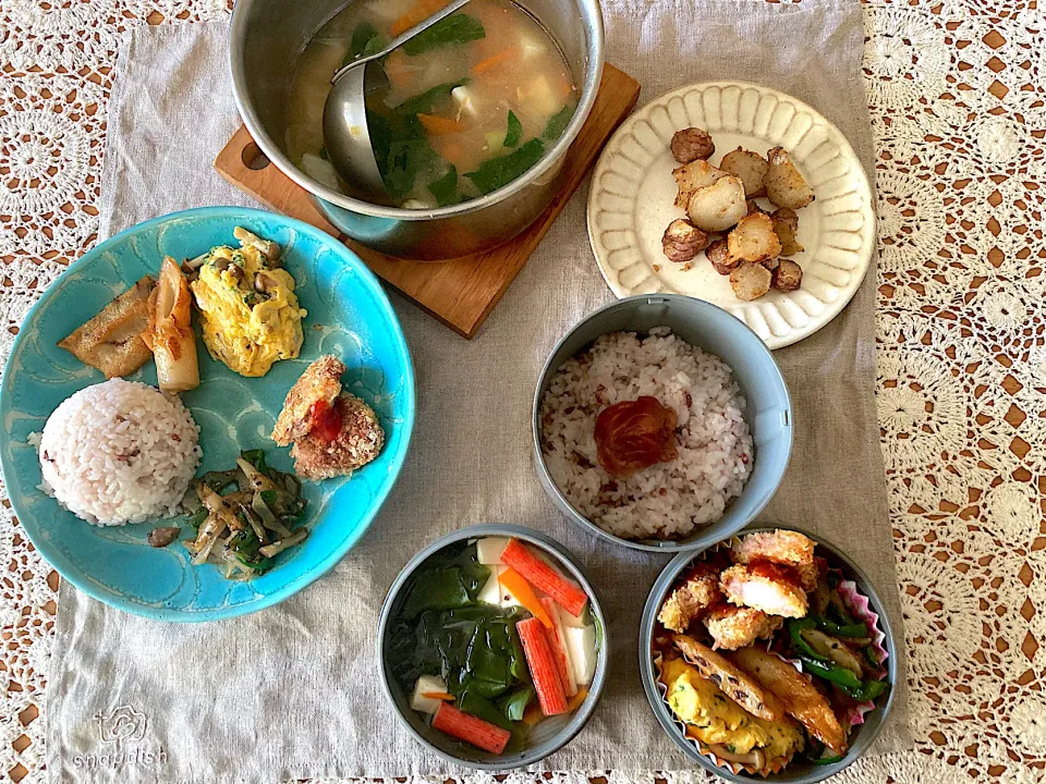 久しぶりに旦那さんお弁当とmyランチプレート🎵|さくたえさん