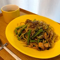 サーモンと舞茸の和風パスタランチ| pontalさん