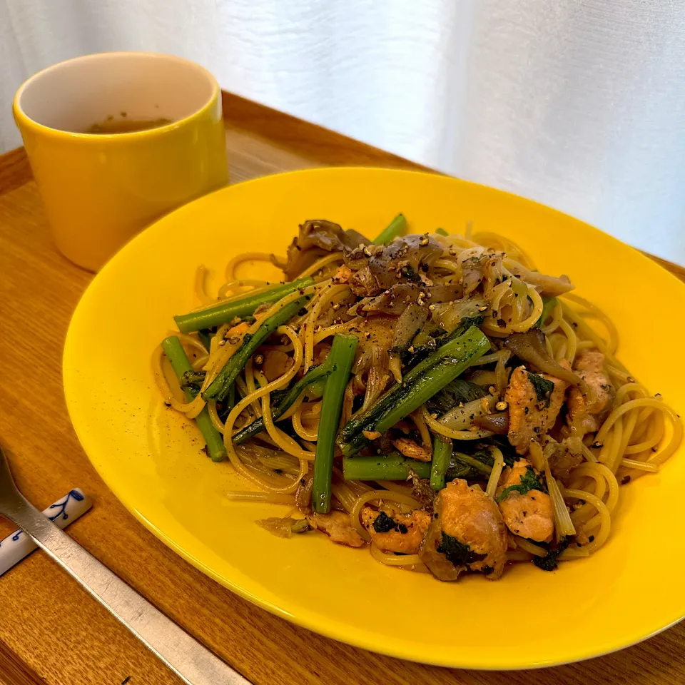 サーモンと舞茸の和風パスタランチ|pontalさん