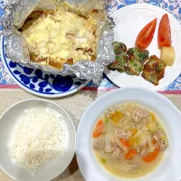 タラのホイル焼と磯辺焼と豚汁|おしゃべり献立さん