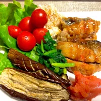 なす焼きと鯵の南蛮漬け。バルサミコソース。| ゆっちこさん