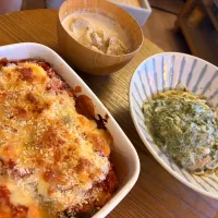 青のりクリームパスタと鯖グラタン|Anyaさん