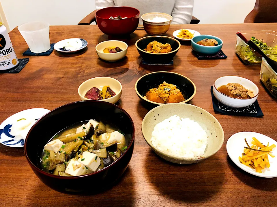 茄子と茗荷の味噌汁、昨日の残り|タロッカ主夫見習いさん