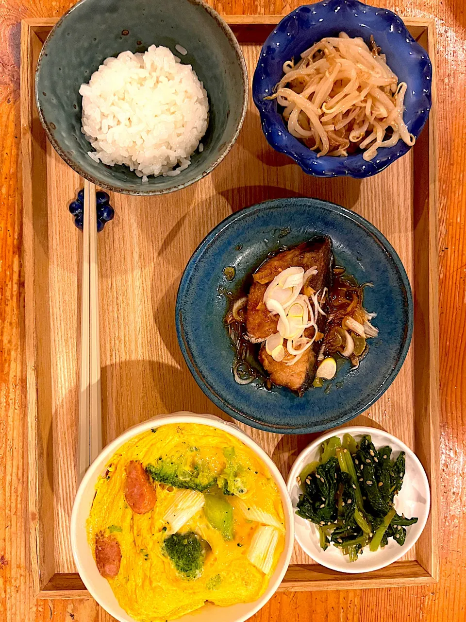 鰤照り焼きと茶碗蒸し|うちかさん