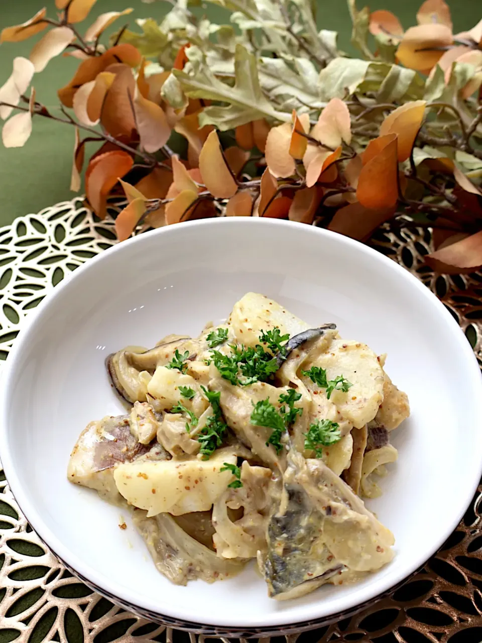 鯖と長芋の味噌クリーム煮|めいめいさん