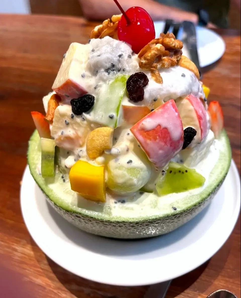 Iced Melon Bingsu w/ Mixed Fruit 🥭🍎🥝🍓🍇🍈🍧🤤|An'leeさん